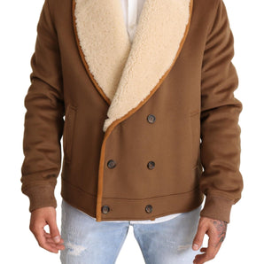 Dolce & Gabbana Elegant Double Breasted Shearling Jacket