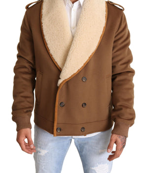 Dolce & Gabbana Elegant Double Breasted Shearling Jacket Dolce & Gabbana 