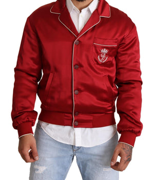 Dolce & Gabbana Sumptuous Silk Red Bomber Jacket Dolce & Gabbana 