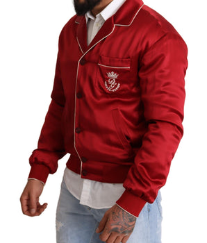 Dolce & Gabbana Sumptuous Silk Red Bomber Jacket Dolce & Gabbana 