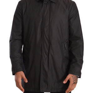 Dolce &amp; Gabbana Elegant Black Trench Coat for Sophisticated Men