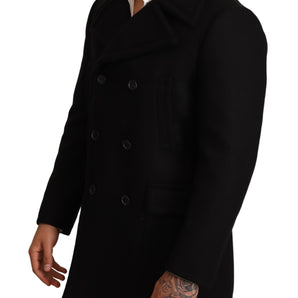 Dolce & Gabbana Elegant Black Double Breasted Trench Coat