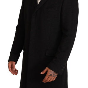 Dolce &amp; Gabbana Elegant Gray Long Overcoat in Pure Cashmere