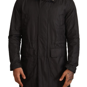 Dolce & Gabbana Chic Hooded Blouson Coat in Timeless Black