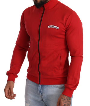Dolce & Gabbana Elegant Red Full Zip Sweater with DG Motor Club Motif Dolce & Gabbana 