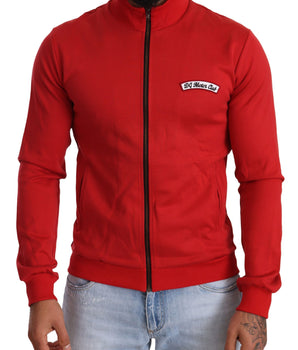 Dolce & Gabbana Elegant Red Full Zip Sweater with DG Motor Club Motif Dolce & Gabbana 