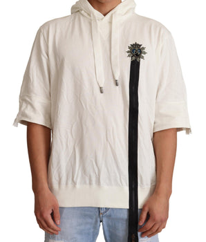 Dolce & Gabbana Exquisite Off-White Cotton Hooded Sweater Dolce & Gabbana 