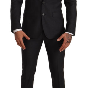 Dolce &amp; Gabbana Elegant Gray Martini Wool Suit