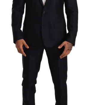 Dolce & Gabbana Elegant Slim Fit Jacquard Suit in Blue Dolce & Gabbana 