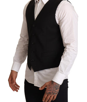 Dolce & Gabbana Elegant Black Formal Dress Vest Dolce & Gabbana 