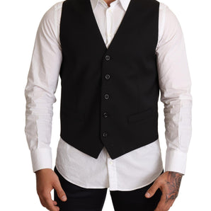 Dolce &amp; Gabbana Elegant Black Formal Dress Vest