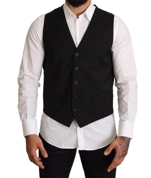Dolce & Gabbana Elegant Black Formal Dress Vest Dolce & Gabbana 