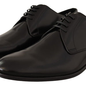 Dolce & Gabbana Elegant Black Leather Derby Shoes