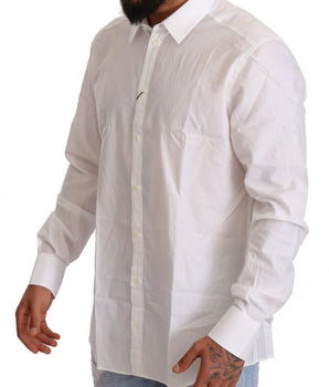Dolce & Gabbana White Cotton Martini Fit Shirt Dolce & Gabbana 