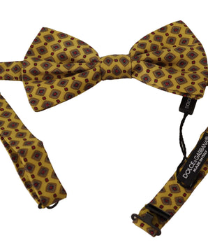 Dolce & Gabbana Elegant Yellow Silk Bow Tie Dolce & Gabbana 