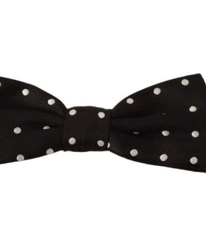 Dolce & Gabbana Elegant Black Polka Dot Silk Bow Tie Dolce & Gabbana 