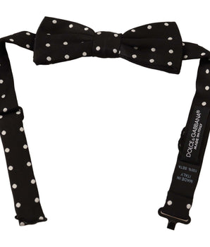 Dolce & Gabbana Elegant Black Polka Dot Silk Bow Tie Dolce & Gabbana 