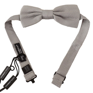 Dolce & Gabbana Elegant Silver Silk Bow Tie