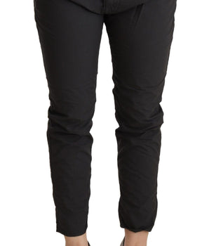 CYCLE Gray Mid Waist Slim Fit Skinny Cotton Trouser CYCLE 