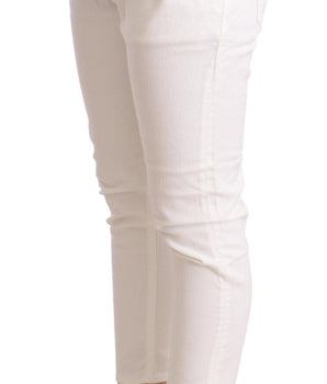 CYCLE White Mid Waist Slim Fit Skinny Cotton Stretch Trouser CYCLE 