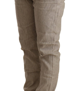 CYCLE Beige Mid Waist Casual Baggy Stretch Trouser CYCLE 