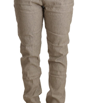 CYCLE Beige Mid Waist Casual Baggy Stretch Trouser CYCLE 