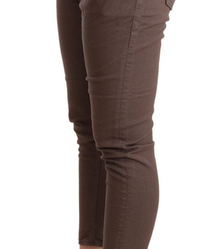 CYCLE Brown Mid Waist Cropped Skinny Stretch Trouser CYCLE 