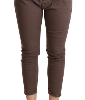 CYCLE Brown Mid Waist Cropped Skinny Stretch Trouser CYCLE 