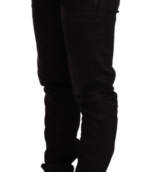 Acht Black Low Waist Skinny Denim Cotton Pants