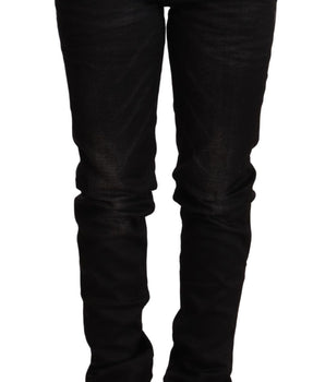 Acht Black Low Waist Skinny Denim Cotton Pants