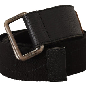 Custom National Black Cotton Ducati Metal Buckle Belt