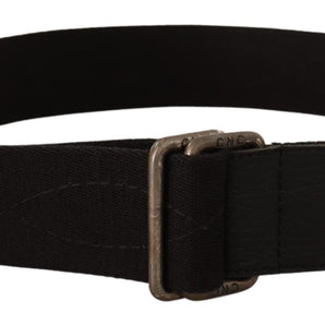 Custom National Black Cotton Ducati Metal Buckle Belt