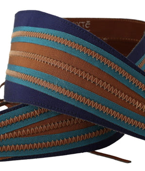 Exte Brown Leather Wide Waistband Tie Fastening Belt Exte 