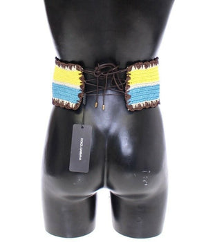 Dolce & Gabbana Runway Woven Raffia-Style Corset Belt Dolce & Gabbana 