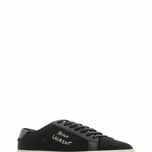 Saint Laurent Sleek Black Canvas & Leather Low-Top Sneakers Saint Laurent 