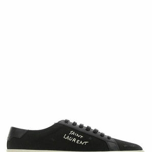 Saint Laurent Sleek Black Canvas & Leather Low-Top Sneakers Saint Laurent 