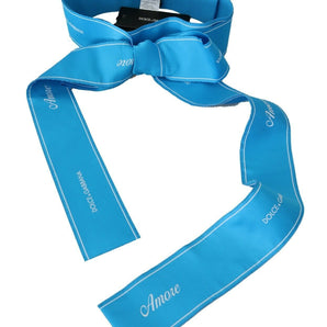 Dolce &amp; Gabbana Elegant Bow Snap Blue Waist Belt