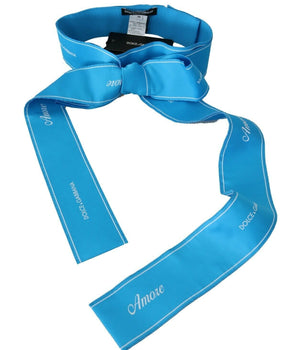 Dolce & Gabbana Blue Waist Ribbon Wide Bow Belt Dolce & Gabbana 