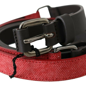 Costume National Elegant Red Brown Leather Fashion Belt