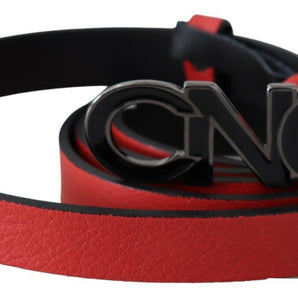 Costume National Elegant Red Leather Waist Belt