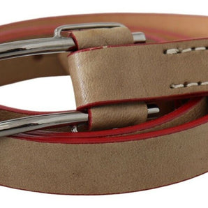 Custom National Beige Leather Fashion Belt