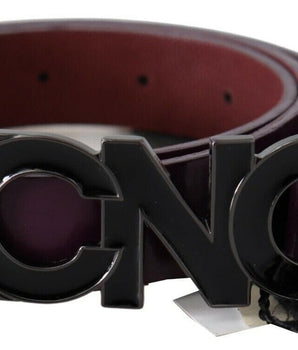 Costume National Brown Leather Large Logo Letter Buckle Belt Costume National 