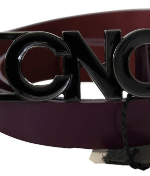 Costume National Brown Leather Large Logo Letter Buckle Belt Costume National 