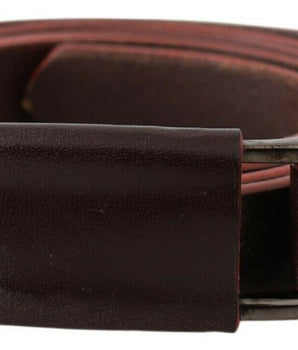 Costume National Brown Leather Double Rustic Silver Buckle Belt Costume National 