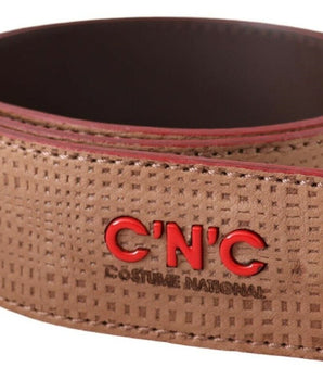 Costume National White Leather Logo Fashion Waist Belt Costume National 