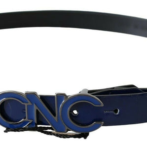 Costume National Sleek Dark Blue Leather Fashion Belt