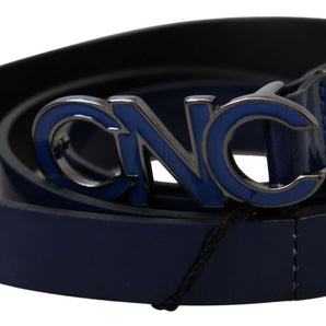 Custom National Sleek Dark Blue Leather Fashion Belt