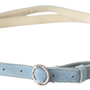 Dolce &amp; Gabbana Blue Skinny Leather Fashion Waist Belt