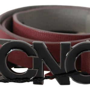 Costume National Elegant Maroon Leather Fashion Belt