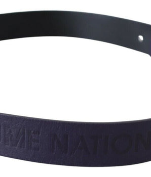 Costume National Black Leather Normal Logo Buckle Waist Belt Costume National 